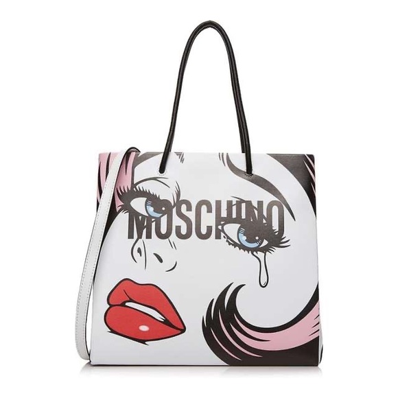 Moschino Handbags - Moschinos square logo shopper tote